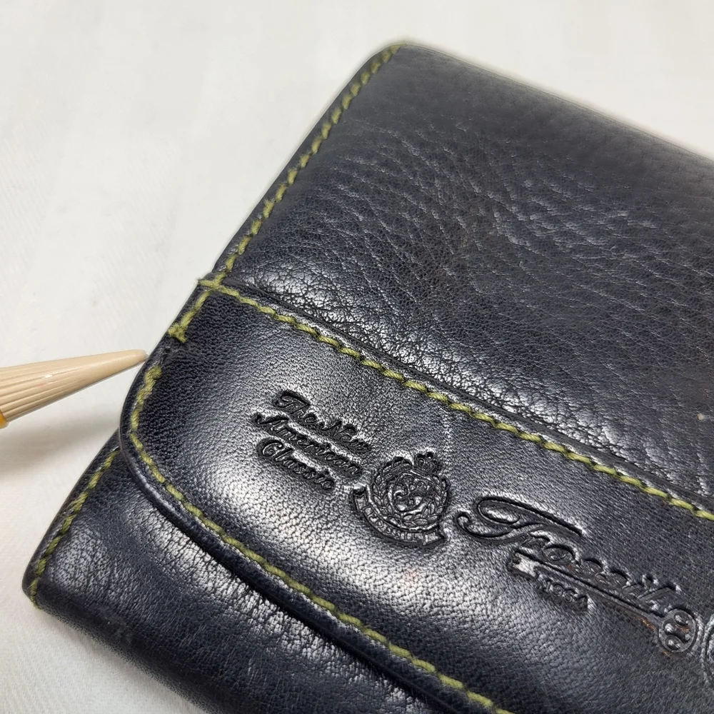 Fossil Black Leather WALLET Snaps Zipper Coin Purse Cards ID 4.5x4 Pebbled - Picture 12 of 13